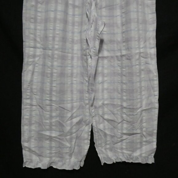 TIME OUT | medium | Lilac - Blue - White Plaid Pajama Bottoms | Ruffled Hem - Picture 7 of 16